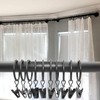 WeeksEight 40 Pack Black Curtain Rings with Clips, Curtain Hooks
