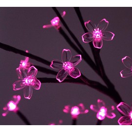 Pink Crystal Flower Bonsai Table Lamp with 9 Foot USB Cord - Battery or USB Operated Mood Night Light by SciencePurchase