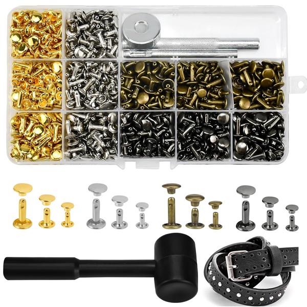 LIMITADA 960pcs Leather Rivets, Leather Rivets Set, Rivets for Screwing