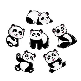 Morcart Refrigerator Magnets Cute Magnets 3D Panda Pattern (6pcs) for Kitchen Office Supplies Student Locker Menu Message Board Whiteboard Holiday Gifts
