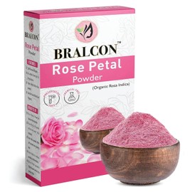 BRALCON Organic Rose Petal Powder - 100g | Rosa indica for Facial & Skin Care| 100% Pure & Natural Rose Powder for Tanning & Glowing Skin| Skin Whitening Face Pack | Face Mask