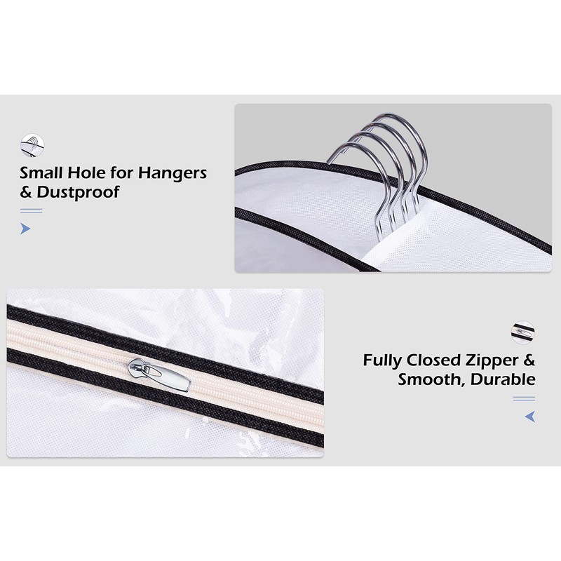 SLEEPING LAMB 60'' Long Hanging Garment Bags for Closet Storage