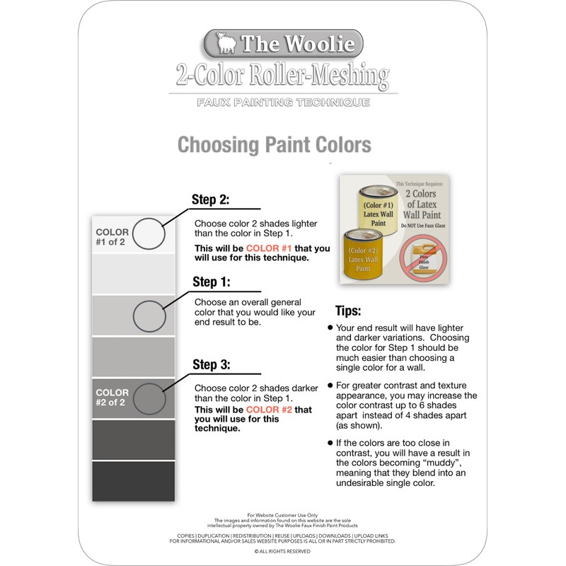 The Woolie 2-Color Paint Roller Faux Painting Technique (Beginner-Starter-KIT)