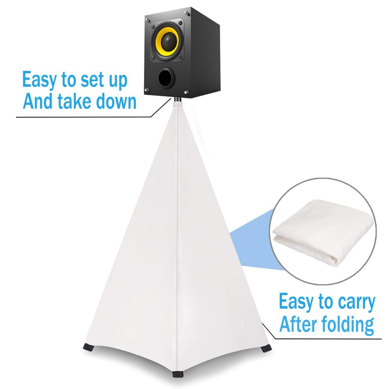 Dofilachy Speaker Stand Cover - Universal Fit, Fabric, White, XW21