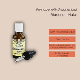 Primabene® Dragon Blood - Sangre de Drago - from Wild Collection - 100% Pure Natural Product - Plaster of Nature - No Additives - Practical to Use Thanks to Pipette - Vegan - Alcohol-Free - 20 ml