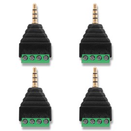 KUOQIY 4 PCS 3.5mm Screw Terminal, 3.5mm Stereo TRRS Audio Video Male to 4 Pin Female Screw Terminal, Headphone Balun Solderless Converter Adapter with Screwdriver