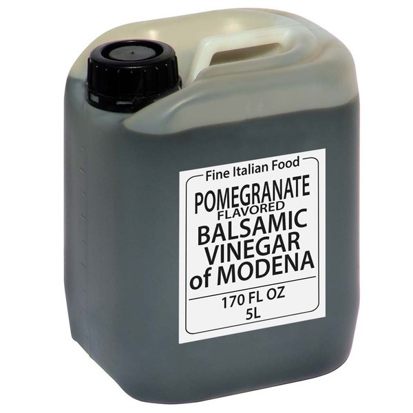 Pomegranate Balsamic Vinegar of Modena, Bulk, Catering, Restaurant-Quality, Salad Dressing, Vinaigrette, Reduction, 5-liter