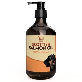 Treaby Treaby Scottish Salmon Oil for Dogs, Cats & Pets 500ml C 100% Natural Omega 3 6 9 Fish Oil for Dogs and Cats C Supports Natural Coat, Skin, Immune System, Joint & Brain Health