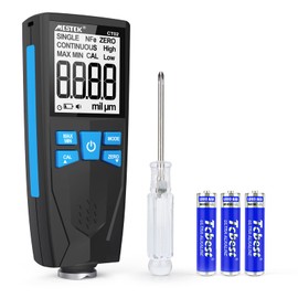 MESTEK Paint Thickness Meter 0-1500um with LCD Display 2 Measuring Modes High/Low Alarm for Paint Thickness of Cars, Devices, Computers and Cabinets