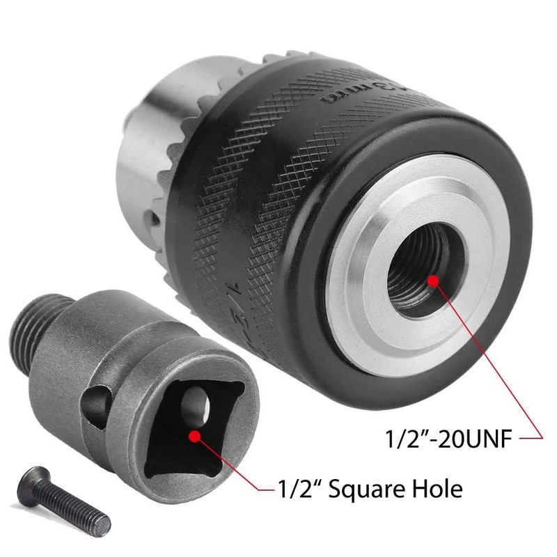Bestgle 1.5-13mm Drill Chuck Adapter Mount 1/2-20UNF Quick Change Connect