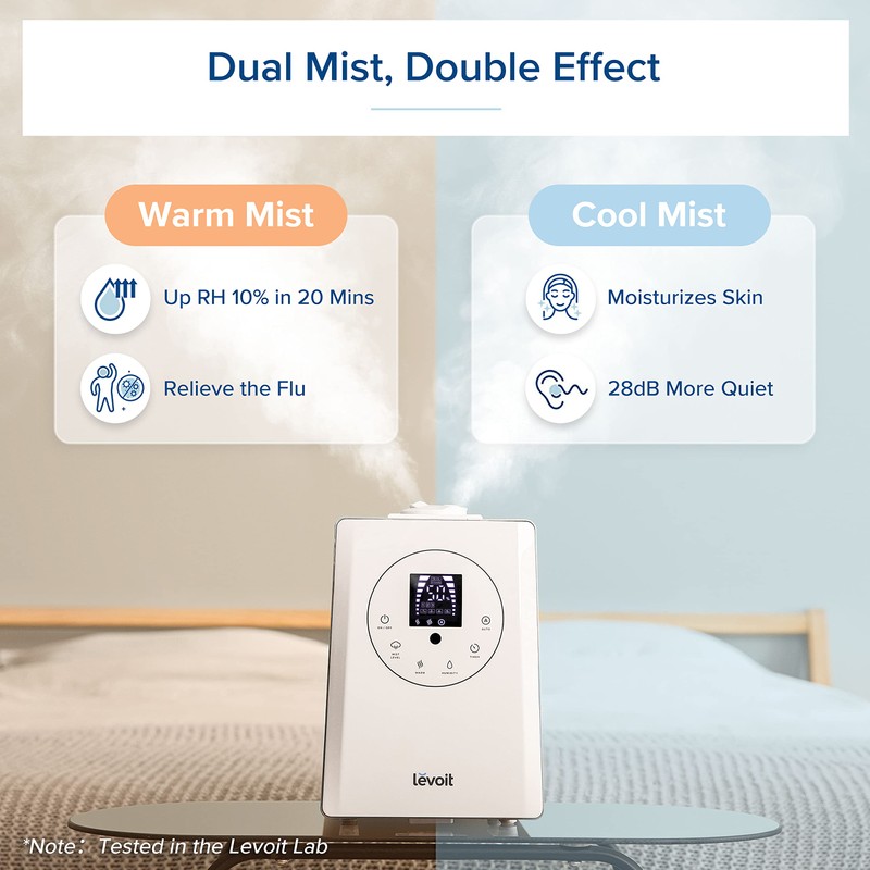 LEVOIT Humidifiers for Bedroom Large Room Home, 6L Warm and