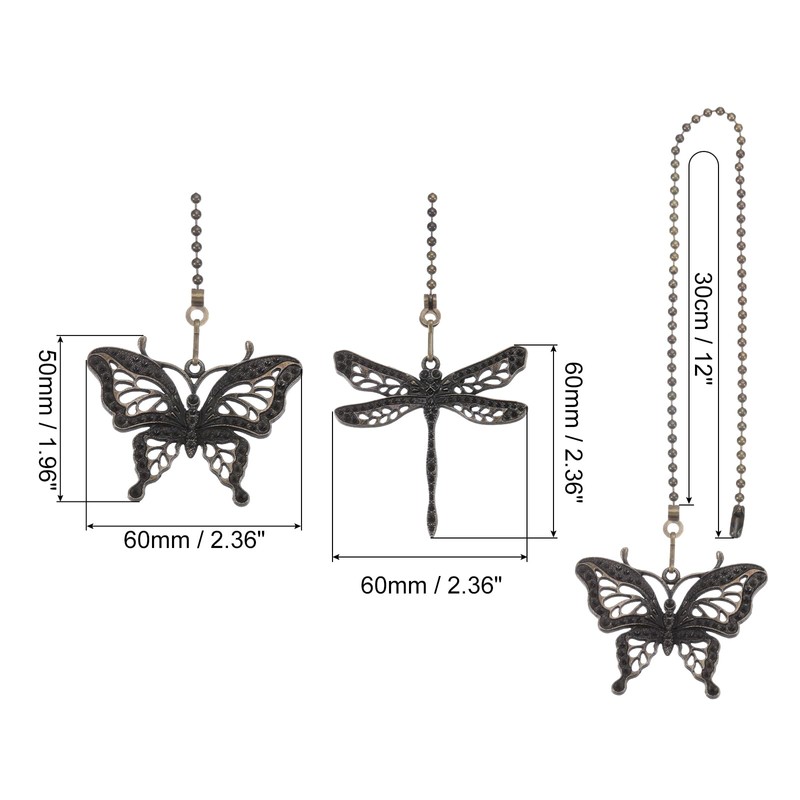 PATIKIL 30cm Ceiling Fan Pull Chain Set, 4Pcs Lighting Fan