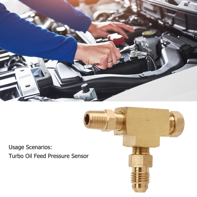 Tee Adapter Fitting, Brass 4AN 1/8 BSP 1/8 NPT Adapter