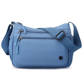 JIANLINST Women's Mini Shoulder Bag, Nylon, Waterproof, Wallet, Cross-body, Small, Lightweight, Shoulder Bag, Multi-Layer, Large Capacity, Commuting to Work or Travel Pouch, sky blue