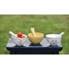 October Hill Boston International Embossed Stoneware Bowl and Spreader, 2-Piece