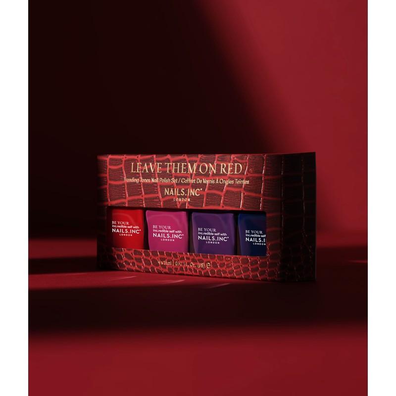 Nails Inc Nails.INC Leave Them On Red Nail Polish Set