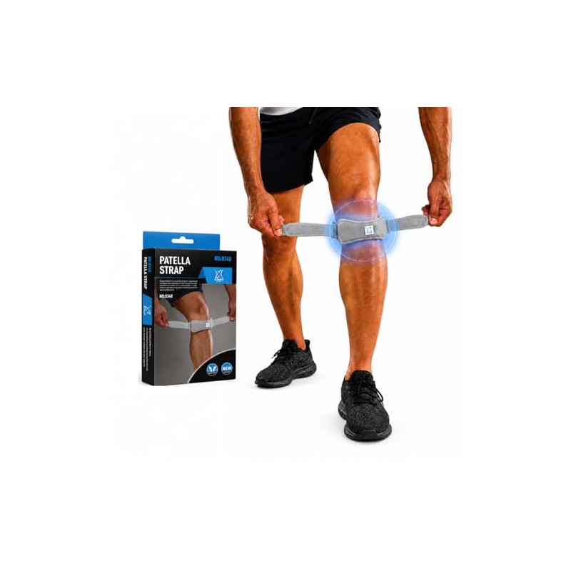 Sport Banda Rotuliana Ajustable con Almohadilla, Soporte Dirigido, Transpirable, Velcro
