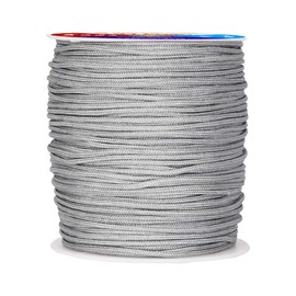 Mandala Crafts 2mm Gray Blind Strings Lift Shade Cord - 109 Yards Braided Nylon Cord for Roman Shades, Curtain String, and Blinds Repair or Replacement