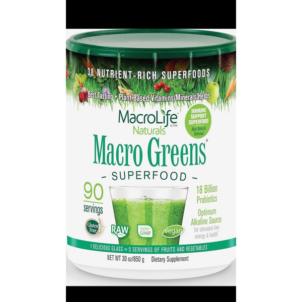 MacroLife Naturals Macro Greens, 30 oz/90 Servings
