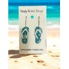 Simply Perfect Design Flip Flop Dangle Earrings, Turquoise Starfish Design,