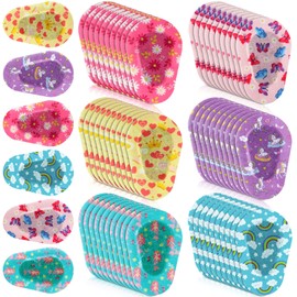 Panelee 60 Pcs Adhesive Eye Patches for Kids Girls Designs Cotton Adhesive Bandages for Girls Toddler, 6 Styles