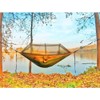 Army Green Camping Hammock with Net - Lightweight Portable Double