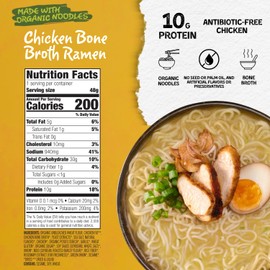 Mike’s Mighty Good Bone Broth Chicken Ramen Cup (Pack of 6) – 10g Protein Instant Ramen Noodles – Steamed Organic Noodles, Non-GMO, Seed & Palm Oil-Free – Antibiotic-Free Chicken, Rich Broth