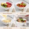 DIZADA Multifunctional Ceramic Drain Basket with Integrated Drain Spout, Colander