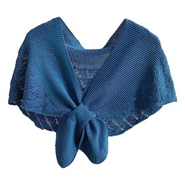 G-LIKE Women's Shawl Scarf Neck Scarf - Spring Summer Autumn Neck Protection Scarf Cape Knitted Hollow Prominence Style Crochet Decorative for Women Girls, blue