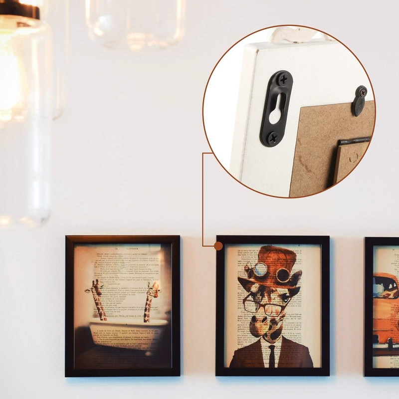 Hotop 40 Pieces Single Keyhole Picture Frame Hanger with 80