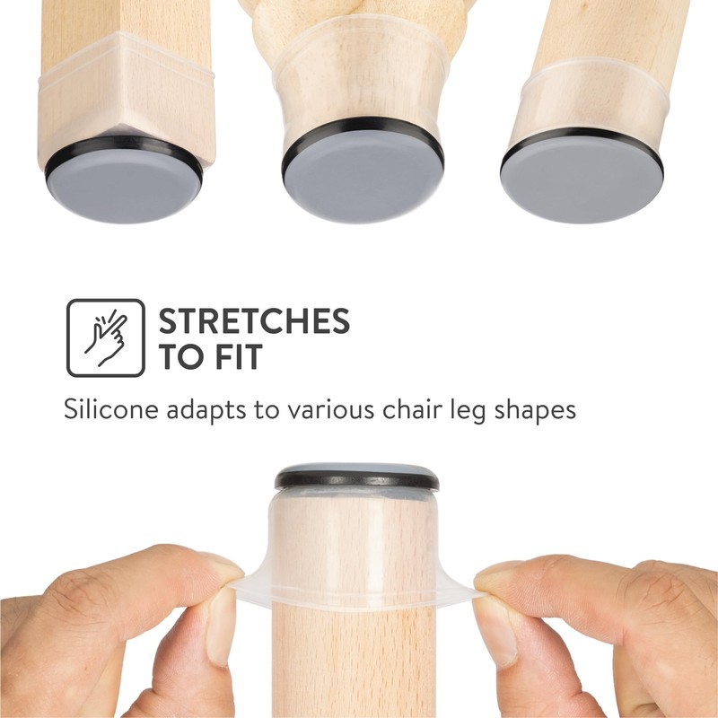 Aneaseit Chair Leg Sliders for Carpet - 8 pcs Clear
