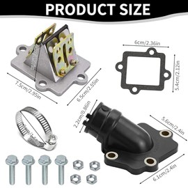 Membrane Block with Intake Manifold and Gaskets Set for Yamaha Aerox Jog Membrane Block Yamaha Jog 50cc 2-Stroke Scooter Moped Sportsman 90 Scrambler Predator CPI MBK Nitro