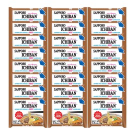 [SAPPORO ICHIBAN] Ramen Noodles, Beef Flavor, No. 1 Tasting Japanese Instant Noodles (3.5 Oz. x 24 packs) | 24 Pack Case