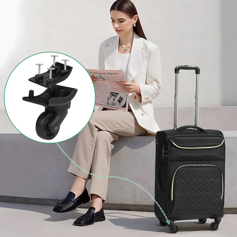 lalago 2 Pairs Replacement Wheels for Suitcase, Suitcase Replacement Double