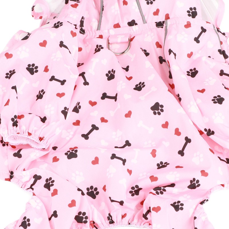 Reflective Puppy Raincoat Jacket Waterproof Breathable Cute Pattern Pet Dog