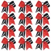 DEEKA 12 PCS Softball Cheer Bows with 2 Glitter Stitching