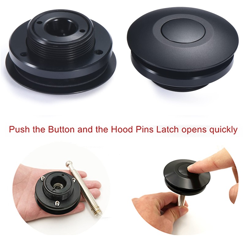 STETION Quick Latch Hood Pins Universal 2 Pack 2.44" Diameter
