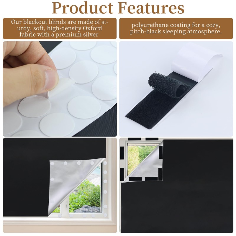 Blackout Fabric Sets, 300 x 145 cm Blackout Roller Blind,