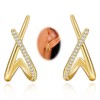 Gold Earrings for Women, Trendy Gold Stud Earrings Hypoallergenic Cubic