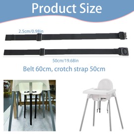 1 Pcs High Chair Straps,Highchair Accessories, Adjustable Safety Harness for Toddlers, Baby High Chair Replacement Straps, Secure and Comfortable for Kids (Black)