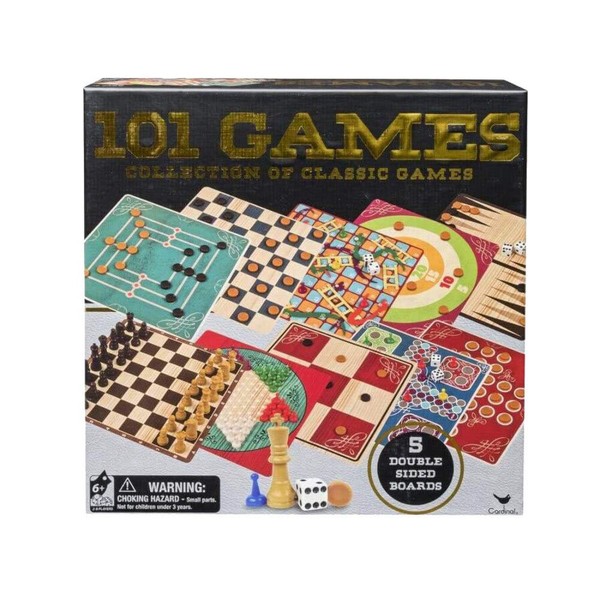 Cardinal 101 Classic Board Game Collection Checkers, Chess & More