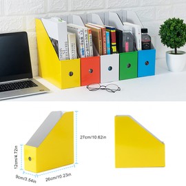 File Magazine Holder, 5 Pack Waterproof Desktop Storage Box A4 Paper Document Organizer for School Dormitory,Office,Home Files Storage (Multicolor)