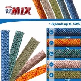 Electriduct 1" Flexo Remix PET Expandable Braided Sleeving - Denim - 25FT