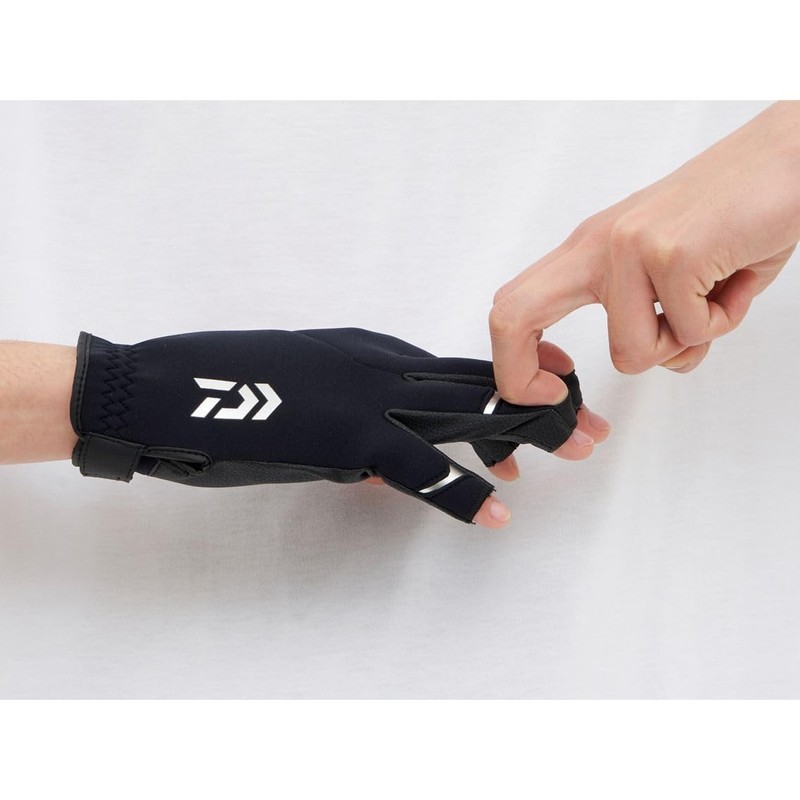 Daiwa DG-6323W Cold Weather Light Grip Gloves, 5 Pieces, Gunmetal,