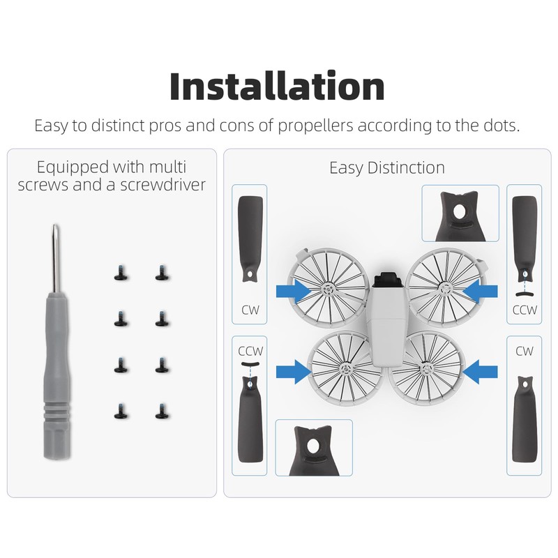 CERFFOOL Replacement Propeller for DJI Flip Propeller Lightweight Quick Release