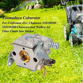 Tormudaca Carburetor Carb Compatible for Craftsman 42cc Chainsaw 358350380 and 358350200 Chainsaw Compatible with Walbro Air Filter Chain Saw Gasket