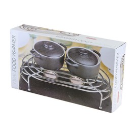 apollo THE HOUSEWARES BRAND Food Warmer, Oval, Perfect for Tabletop, Keep Your Food Warmer for Longer, Size: 31x17x7cm, Chrome, Double