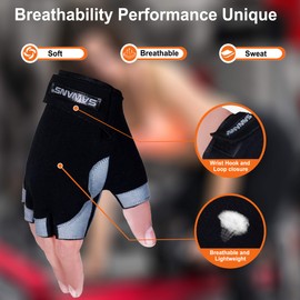 Fitness Workout Gloves Gym Weight lifting Gloves for Men Women Breathable Gymnasium Wrist Support Padded Deadlifts Exercise Training Pull Ups (Short Wrist, X-L)