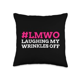 Rhytidectomy Gift Ideas # LMWO Laughing My Wrinkles Off Funny Facelift Throw Pillow, 16x16, Multicolor
