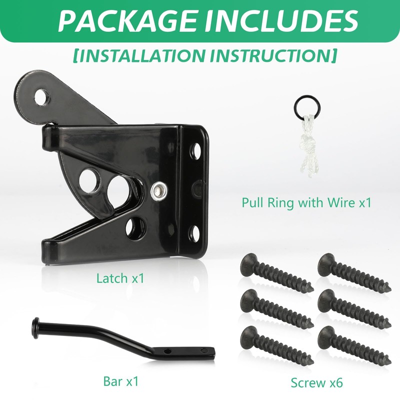 Wmebee Upgrade Self-Locking Gate Latch for Wooden Fence Heavy Duty,